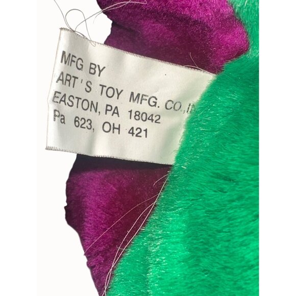 Vintage Plush Fish puppet  By Arts Toy Mfg. Co. Purple/Green/Orange - Picture 2 of 4